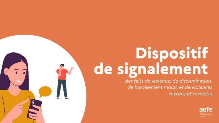 Visuel avec l'intitulé "Dispositif de signalement"