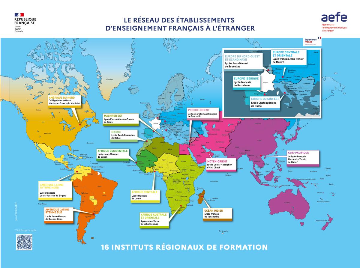 Carte montrant l'implantation des IRF