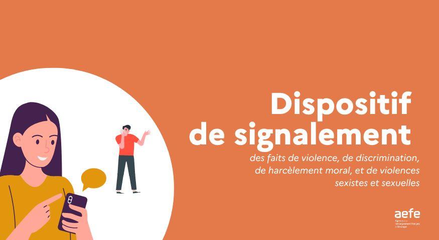 Visuel avec l'intitulé "Dispositif de signalement"